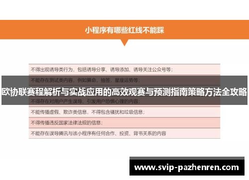 欧协联赛程解析与实战应用的高效观赛与预测指南策略方法全攻略
